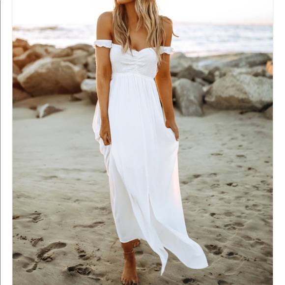 Magnolia Dresses & Skirts - Odella Off the Shoulder Dress Maxi White Small